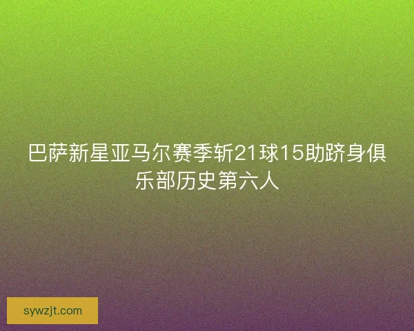 巴萨新星亚马尔赛季斩21球15助跻身俱乐部历史第六人